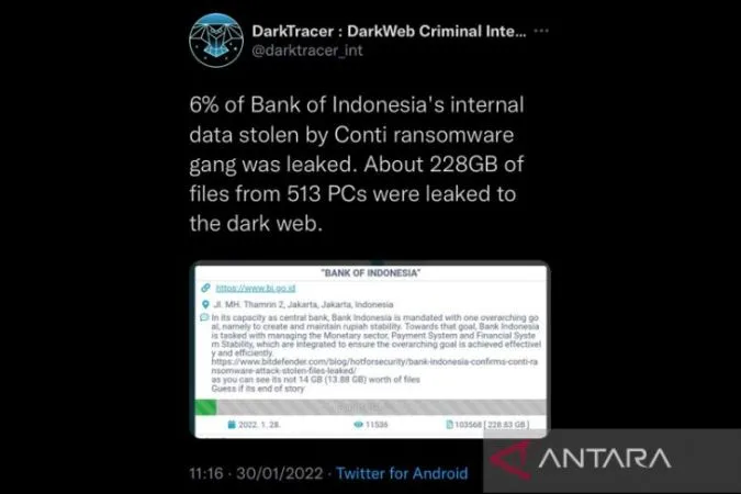 Pakar sebut kebocoran data BI perlu segera dihentikan